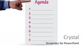  Presentation with agenda - Presentation theme having agenda-of-a-meeting background and a white colored foreground