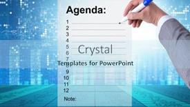  Presentation with agenda - Presentation theme having agenda-of-a-meeting background and a sky blue colored foreground