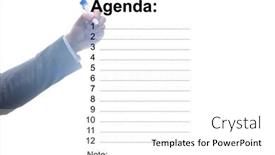  Presentation with agenda - Audience pleasing presentation design consisting of agenda-of-a-meeting backdrop and a white colored foreground