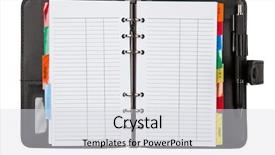  Presentation with agenda - PPT theme enhanced with agenda page - black organizer on white background background and a  colored foreground