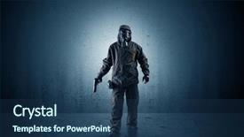  Presentation with bad - Theme consisting of agent in a dark room background and a ocean colored foreground