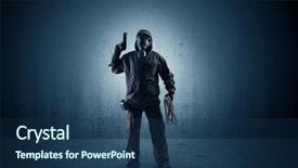  Presentation with dark ages - Beautiful slide set featuring agent in a dark room backdrop and a ocean colored foreground