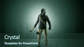  Presentation with bad - Theme having agent in a dark room background and a ocean colored foreground