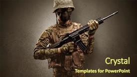  Presentation with war room - Colorful PPT theme enhanced with agent in a dark room backdrop and a tawny brown colored foreground