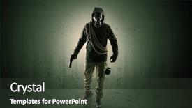  Presentation with bad - Presentation theme featuring agent in a dark room background and a  colored foreground