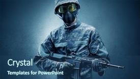  Presentation with dark - Theme consisting of agent in a dark room background and a ocean colored foreground