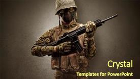  Presentation with war room - Amazing PPT theme having agent in a dark room backdrop and a tawny brown colored foreground