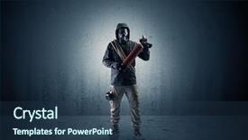  Presentation with bad - Slide set with agent in a dark room background and a ocean colored foreground