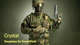  Presentation with dark room for interrogation - Slide set featuring agent in a dark room background and a tawny brown colored foreground