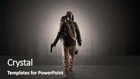  Presentation with dark ages - Theme having agent in a dark room background and a dark gray colored foreground