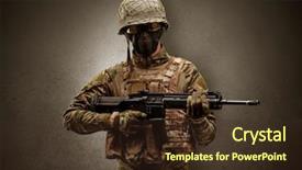  Presentation with dark ages - Amazing PPT theme having agent in a dark room backdrop and a tawny brown colored foreground