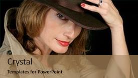  Presentation with secret agent - Colorful PPT layouts enhanced with agent in a trench-coat backdrop and a coral colored foreground