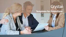  Presentation with real estate lending - Colorful slide deck enhanced with agent reading terms of contract backdrop and a  colored foreground