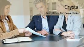  Presentation with real estate - Slides featuring agent reading terms of contract background and a coral colored foreground