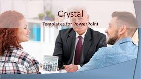  Presentation with health benefits insurance - Theme having agent showing calculator with value background and a lemonade colored foreground