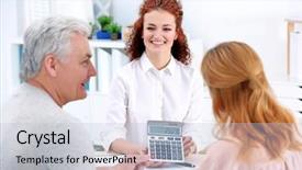  Presentation with health benefits insurance - Slide deck enhanced with agent showing calculator with value background and a lemonade colored foreground