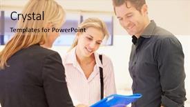  Presentation with empty space dance studio - Slides having agent showing empty office space background and a coral colored foreground