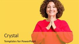  Presentation with middle ages - PPT layouts enhanced with ager senior woman red winter background and a  colored foreground