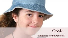  Presentation with teen girl tech - Slide deck enhanced with closeup of a pretty teen background and a lemonade colored foreground