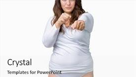  Presentation with violence woman - Amazing PPT theme having aggression - beautiful plus size young overwight backdrop and a white colored foreground