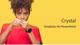  Presentation with african american culture - Presentation theme with aggression - beautiful young african american woman background and a yellow colored foreground