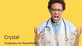  Presentation with doctor african - Amazing slide deck having aggression - young african american doctor woman backdrop and a yellow colored foreground