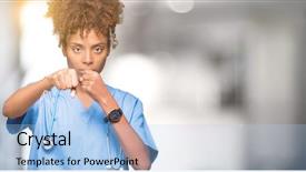  Presentation with doctor african - Beautiful presentation theme featuring aggression - young african american doctor woman backdrop and a light blue colored foreground