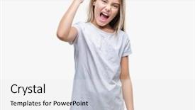  Presentation with beautiful midnight sun over - Audience pleasing presentation theme consisting of aggression - young beautiful girl over isolated backdrop and a white colored foreground