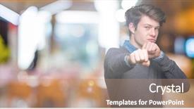  Presentation with elegant - Amazing PPT theme having aggression - young handsome elegant man backdrop and a coral colored foreground