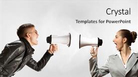  Presentation with humiliation - Slides having aggression and humiliation in communication background and a white colored foreground