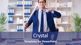  Presentation with angry workers - Slides having aggression fire - angry aggressive businessman background and a ocean colored foreground