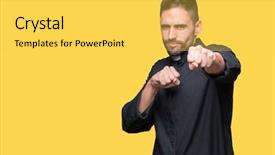  Presentation with christian discipleship - Cool new presentation theme with aggressive and angry attack threat backdrop and a yellow colored foreground