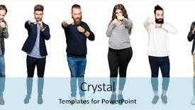  Presentation with aggressive people - Amazing slide set having aggressive and angry attack threat backdrop and a light blue colored foreground