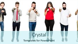  Presentation with aggressive people - Presentation theme consisting of aggressive and angry attack threat background and a cool aqua colored foreground