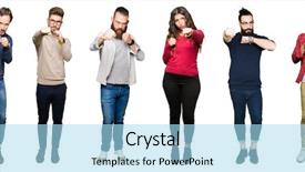  Presentation with aggressive people - Amazing slide set having aggressive and angry attack threat backdrop and a light blue colored foreground