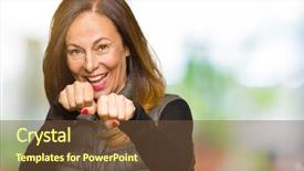  Presentation with violence woman - Slide set consisting of aggressive and angry attack threat background and a tawny brown colored foreground