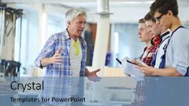  Presentation with hands down - Amazing presentation theme having aggressive annoyed nature carpenter foreman backdrop and a teal colored foreground