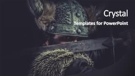  Presentation with sword - Beautiful theme featuring aggressive behavior - furious viking warrior backdrop and a dark gray colored foreground