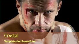  Presentation with blood - Audience pleasing presentation theme consisting of aggressive boxer with blood backdrop and a tawny brown colored foreground