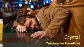  Presentation with bar - Presentation enhanced with aggressive-man-pulling-guy background and a tawny brown colored foreground