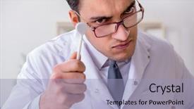  Presentation with medical concept - Presentation theme consisting of aggressive patient - dentist in medical concept background and a light blue colored foreground