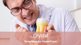  Presentation with medical concept - Amazing PPT layouts having aggressive patient - dentist in medical concept backdrop and a coral colored foreground