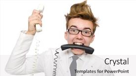  Presentation with ethical doctor - Colorful theme enhanced with aggressive patient - funny doctor isolated on white backdrop and a white colored foreground