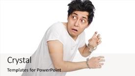  Presentation with mental - Cool new PPT layouts with aggressive patient - funny man suffering from mental backdrop and a lemonade colored foreground