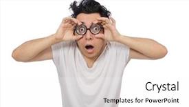  Presentation with mental - Amazing PPT theme having aggressive patient - funny man suffering from mental backdrop and a white colored foreground