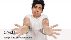  Presentation with mental - Slide set featuring aggressive patient - funny man suffering from mental background and a lemonade colored foreground