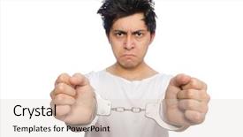  Presentation with mental - Slide set featuring aggressive patient - funny man suffering from mental background and a lemonade colored foreground