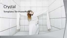  Presentation with crazy - Cool new presentation with aggressive patient - portrait of a crazy girl backdrop and a white colored foreground