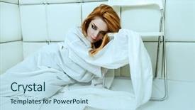  Presentation with crazy - Slides featuring aggressive patient - portrait of a crazy girl background and a sky blue colored foreground