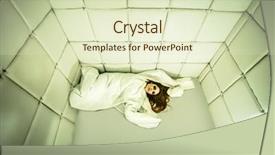  Presentation with crazy - Amazing presentation design having aggressive patient - portrait of a crazy girl backdrop and a soft green colored foreground